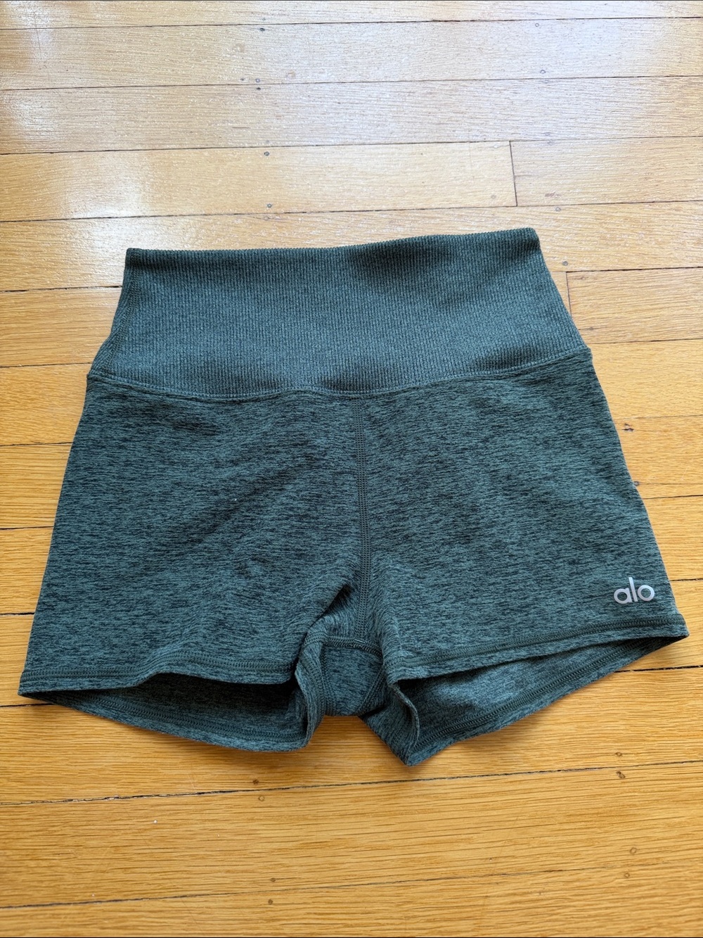 ALO Yoga High-Rise Olive Green Seamless Bike Shorts